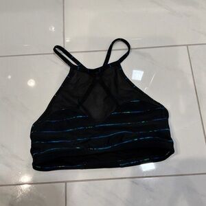 Athleta Black Mesh High Neck Sports Bra / Swim Top| XS